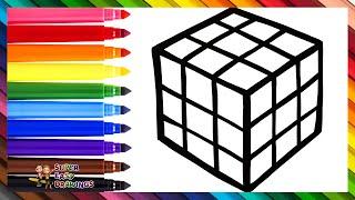 Draw And Color A Rubiks Cube Step By Step 🟥🟧🟨🟩🟦 Drawings For Kids