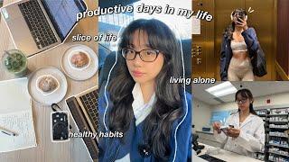 PRODUCTIVE days in my life  working full time living alone healthy habits & slice of life