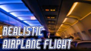 Airplane Flight Ambience   ASMR  Realistic Cabin White Noise Flight Attendant Passengers