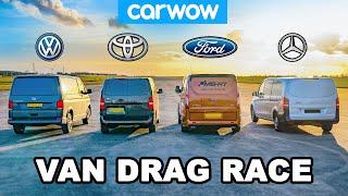 VW Transporter v Ford Transit v Toyota Proace v Mercedes Vito - VAN DRAG RACE