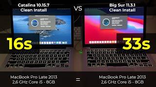 Catalina vs Big Sur startup time on an old MacBook Pro Retina 13-inch Late 2013