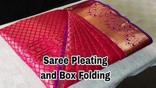 Saree pre-pleating &Box folding full video Pattu saree #saree #video #trending #beauty