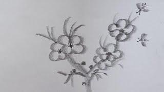 DRAWING TRICK‍️HOW TO DRAW A BEAUTIFUL FLOWER WITH BEEEASY DRAWING#pencildrawing @TamilNewArt