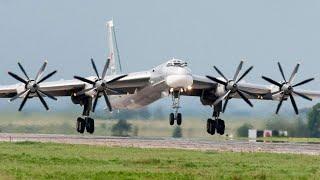 Tupolev Tu-95 Ту-95 Take Off Flight and Landing Russian Air Force