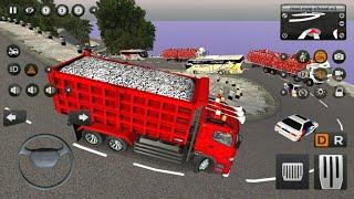 game mobil truk oleng angkut pasir hino 500 merah bussid mobil simulator.