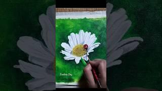Daisy flower acrylic painting for beginners #shorts #youtubeshorts