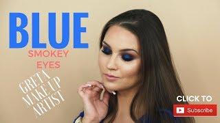 Vakarinis dūminis makiažas - blue smokey eyes