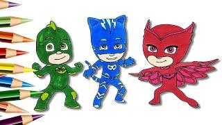 PJ Masks Drawing and Coloring  Pijamaskeliler Çizimi ve Boyaması