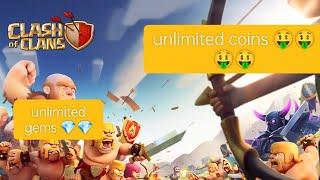 Clash of clans. unlimited coins . unlimited gems also