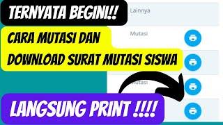 Cara Mutasi Dan Cetak Surat Mutasi Siswa   Mudah