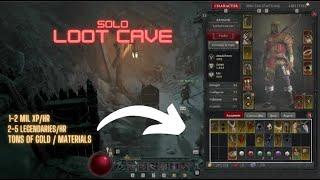 OP solo loot cave - farm tons of legendaries and XP early game Diablo 4