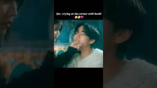 me- crying at the corner with kooki #viral #bts #short #iu #v