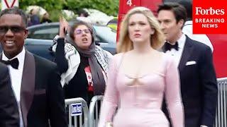 Pro-Palestinian Protesters Demonstrate As Attendees Of White House Correspondents Dinner Arrive