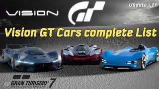 Gran Turismo 7 - Vision GT Cars Complete List - All VGT Cars - Amazing designs #visiongt #GT7 #PS5