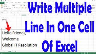 How To Write Multiple Lines In Single Cell in Excel