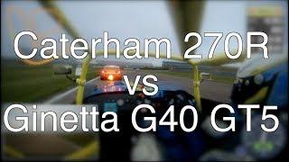 Caterham 270R vs Ginetta G40 GT5 - Racing at Rockingham Super Send Off ISSC