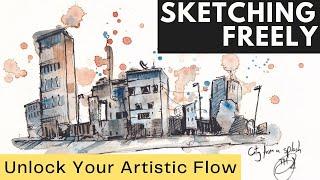 How to Draw an Imaginary City - Loose Sketching