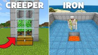 TOP 3 Farms for Beginners in Minecraft Bedrock 1.21 Iron Farm Creeper Farm