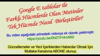 Google E-Tablolar İle Metin Birleştirme Nasıl Yapılır?