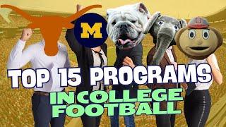 Pick6s Top 15 College Football Programs right now #collegefootball