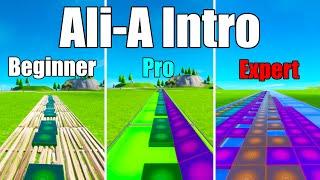 Ali-A Intro Beginner vs Pro vs Expert Fortnite Music Blocks - Code in Description