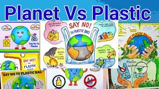 Planet Vs. Plastic creative Posters 2024 Beat plastic pollution posters