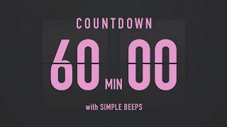 60 Minutes Countdown Flip Clock Timer  Simple Beeps 