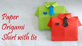 How to make paper shirt - origami shirt with tie  - DIY craft - nupurs  handicrafts