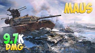 Maus - 2 Kills 9.7K DMG - Takes a hit - World Of Tanks