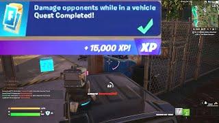 Damage opponents while in a vehicle Fortnite