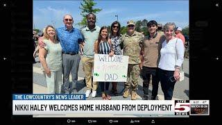 VIDEO Haley welcomes husband back to U.S. from year-long deployment