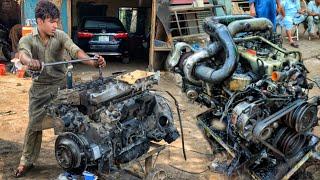 Rebuilding Straight 6-Cylinder Seized Diesel Engine   Our professionals will demonstrate