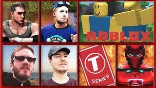 DanTDM PopularMMOs Mr. Beast & PewdiePie vs. T-Series & Roblox WWE 2K19