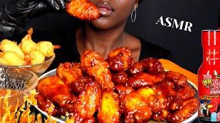 ASMR 2X NUCLEAR SPICY CHICKEN WINGS MUKBANG NO Talking Oven baked Eating Sounds Vikky ASMR