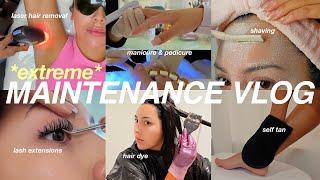 *extreme* BEAUTY MAINTENANCE ROUTINE new hair color botox filler nails makeup self care vlog