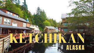 Ketchikan Alaska. Walking around downtown trails in the woods and lumberjack show