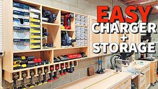 Easy One Day Shop Organization  Drill Charging Station