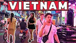 Vietnam Nightlife at Walking Street in Ho Chi Minh Night at Saigon