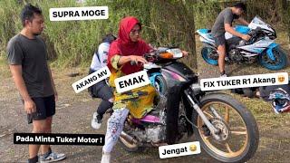 PAMER SUPRA MOGE KE EMAK & AKANG MV  MINTA DITUKER R1 & ZX25