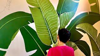 TROPICAL MURAL TIME-LAPSE EASY STEP BY STEP-1