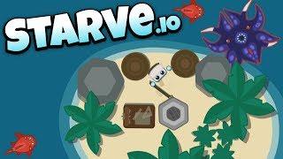 Starve.io - Island Base Kraken Attack - Lets Play Starve.io Gameplay