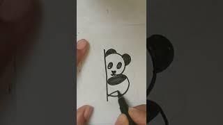 easy cute  panda  drawing #drawing #art #cutepanda #easydrawing #easydrawingideas #viralvideo