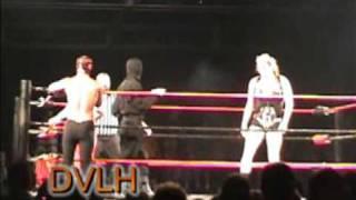 7 foot tall female wrestler beats up 3 men DVLH Wrestling