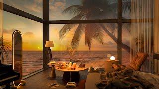 4K Cozy Beach Bedroom in Summer Ambience  Smooth Piano Jazz Music for Relaxing Chilling