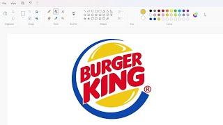 How to draw the Burger King logo using MS Paint  How to draw on your computer