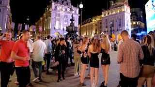 Walking around Piccadilly Circus at Night - August 2021  London Walking Tour 4K