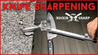 Sharpening a Kitchen Knife w Ruixin Pro Sharp Knife Sharpener