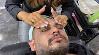 Facial massage for men’s  by female barber  #missbarber