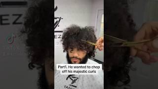 Part1. He chopped off his curls #barber #barbernation #hairstyle #viral #contentcreator