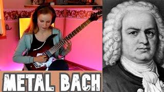 GIRL PLAYS ELECTRIC GUITAR ON STREAM BACH Prelude C moll in Metal Laura6100 Victor and Valerijus